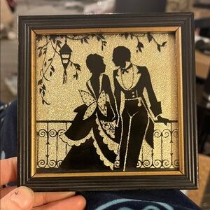 Vintage Black and Gold Silhouette Art